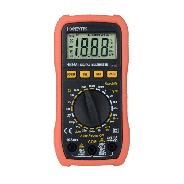 HK36A+ True-RMS 600V Multimeter with NCV & LED Light