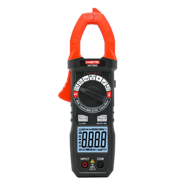 HK788D 6000 Counts 600A/1000V AC/DC TRMS Clamp Meter