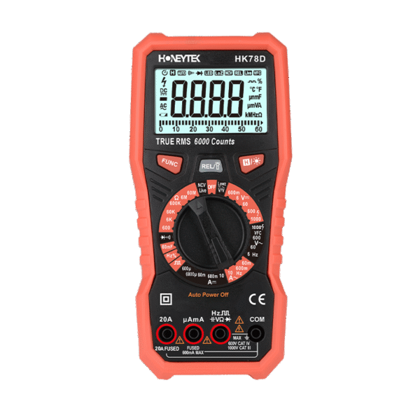 HK78D 6000 Counts TRMS Manual Range Digital Multimeter
