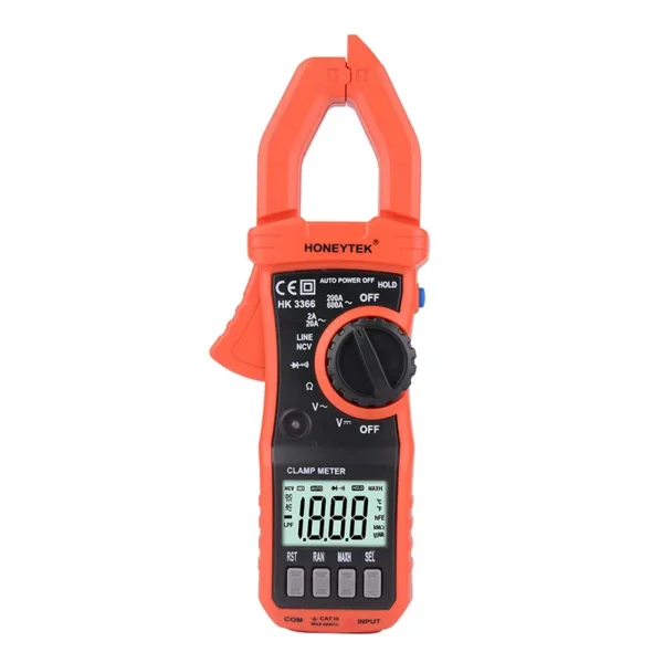 HK3366 2000-Count 600A AC Clamp Meter for Everyday Electrical Testing