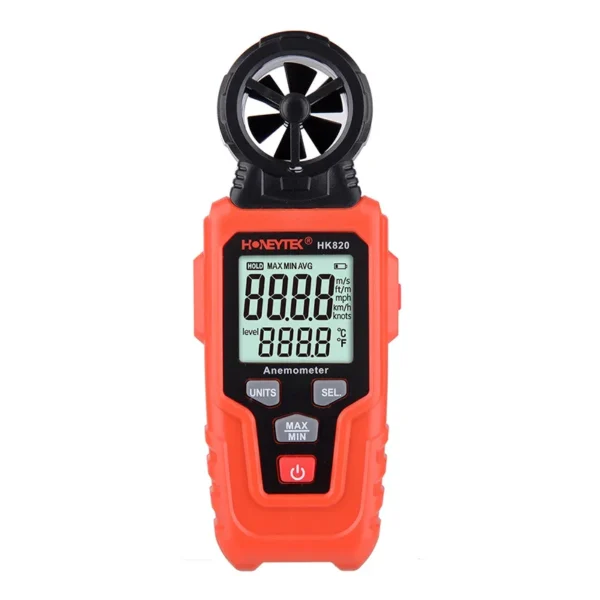 HK820 Digital Anemometer with Air Velocity & Temp