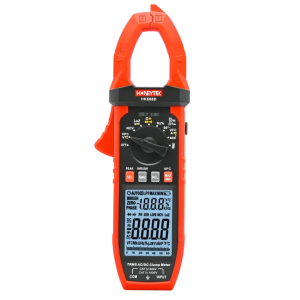 HK688D 6,000 counts 600A DC 1000V AC/DC TRMs Clamp Meter